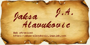 Jakša Alavuković vizit kartica